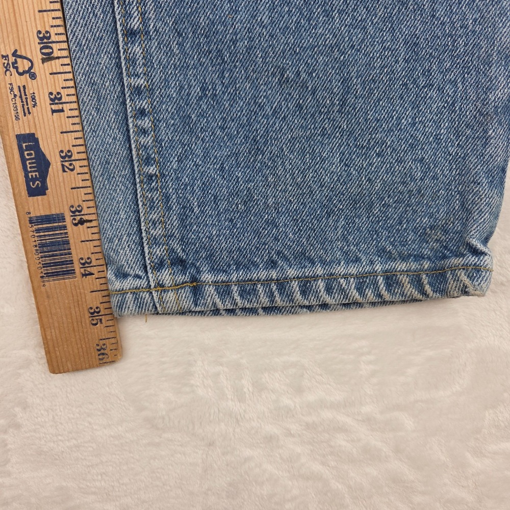 VTG Lee Mens Straight Leg Jeans 33x36 Fits 32x35 Blue Union Made USA 205-5591 - Picture 11 of 16
